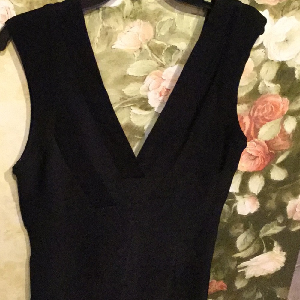Herve Leger Black Deep V-Neck Bandage Dress